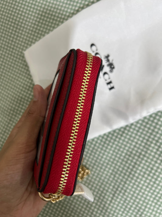 Coach Zip Card Case in red