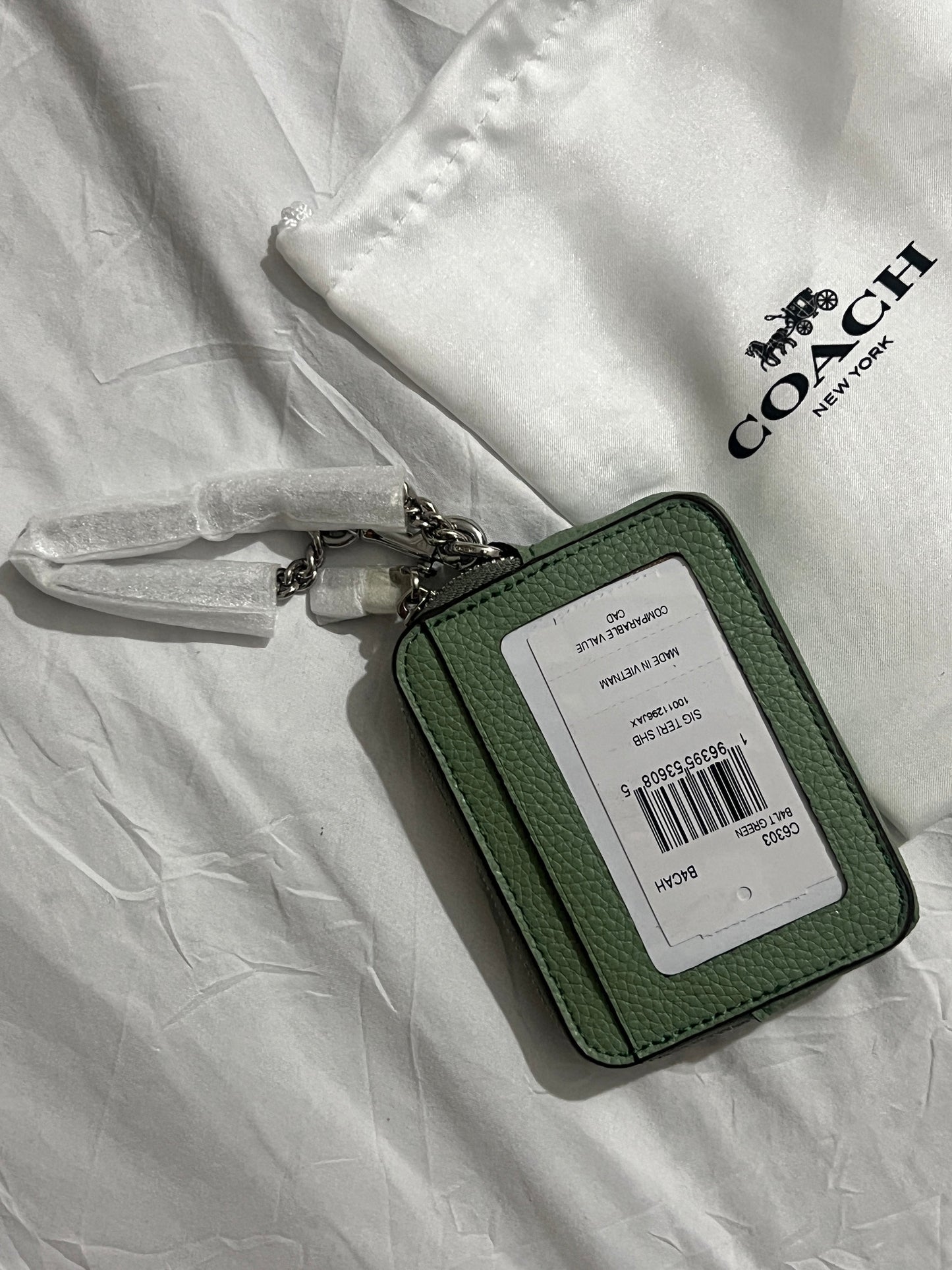 Coach Zip Card Case in olive