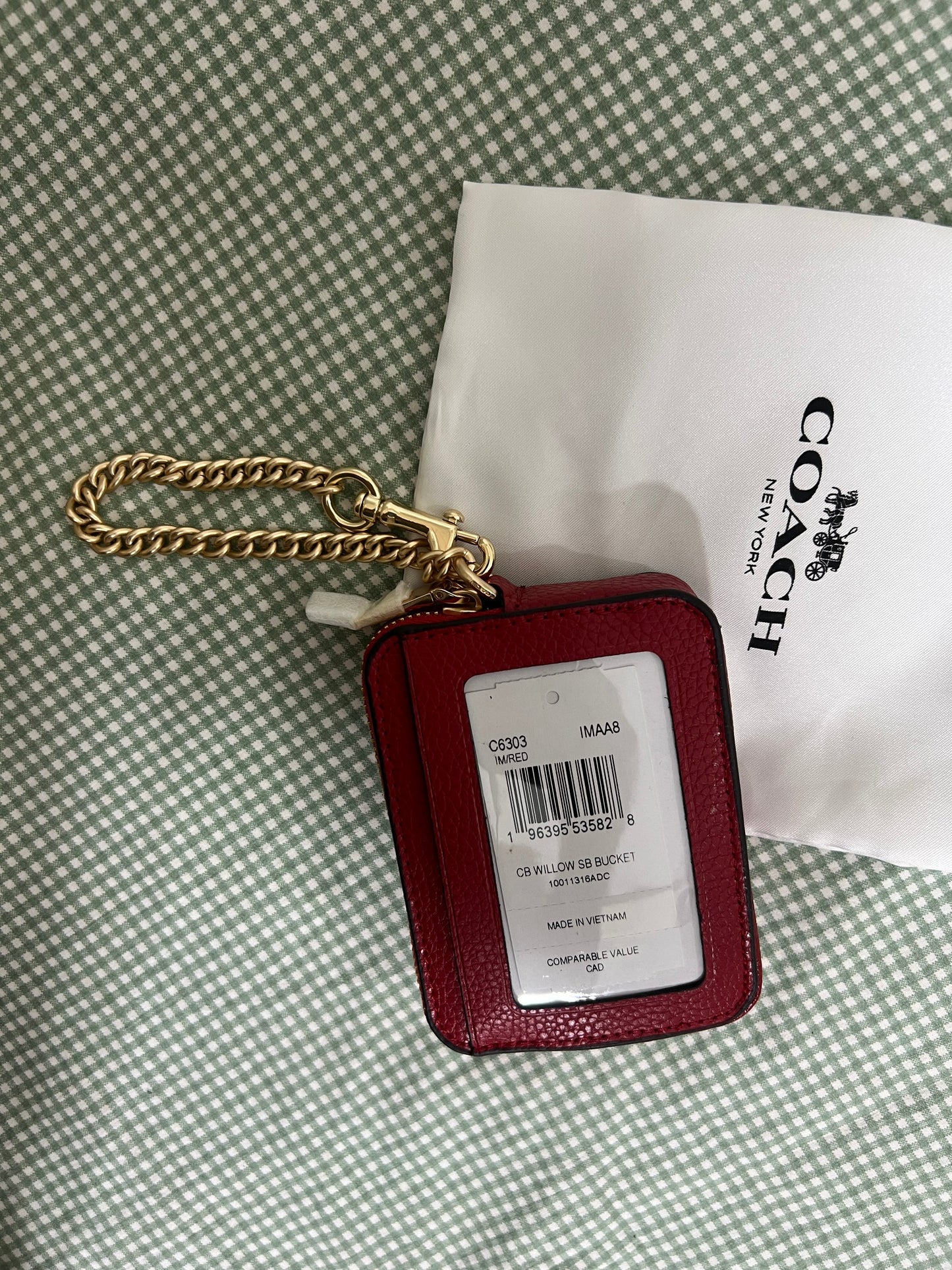 Coach Zip Card Case in red