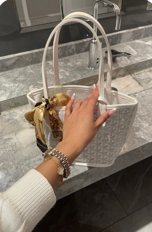Goyard Tote Bag - White (Medium with Pouch)