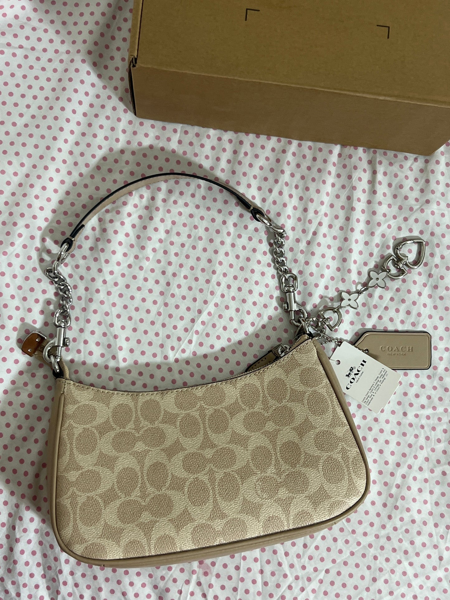 Coach Teri Shoulder Bag (with Box, Charm and long strap)