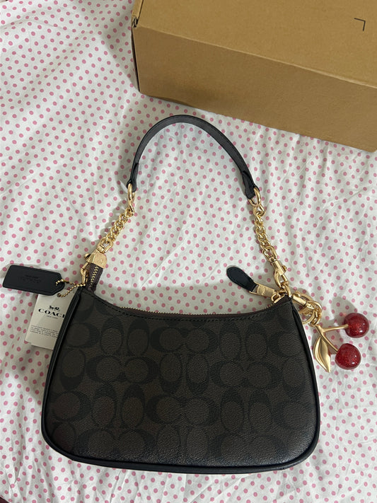 Coach Teri Shoulder Bag (with Box, Charm and long strap)