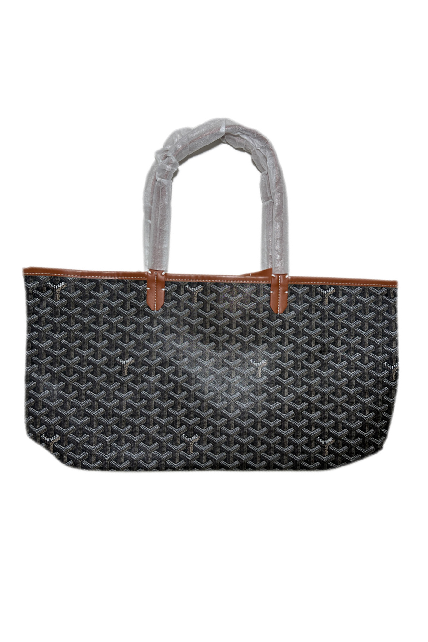 Goyard Tote Bag – Black with Brown (Large With Pouch)
