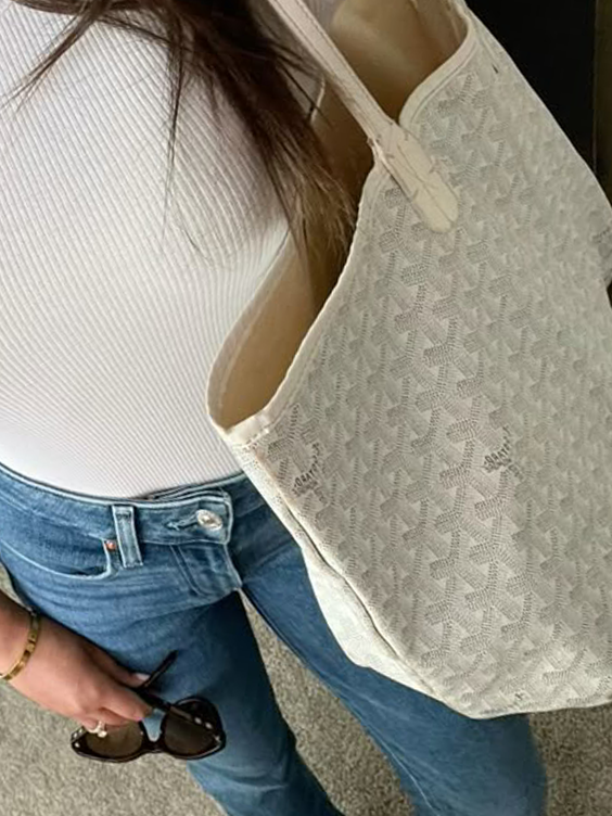 Goyard Tote Bag – White (Large With Pouch)
