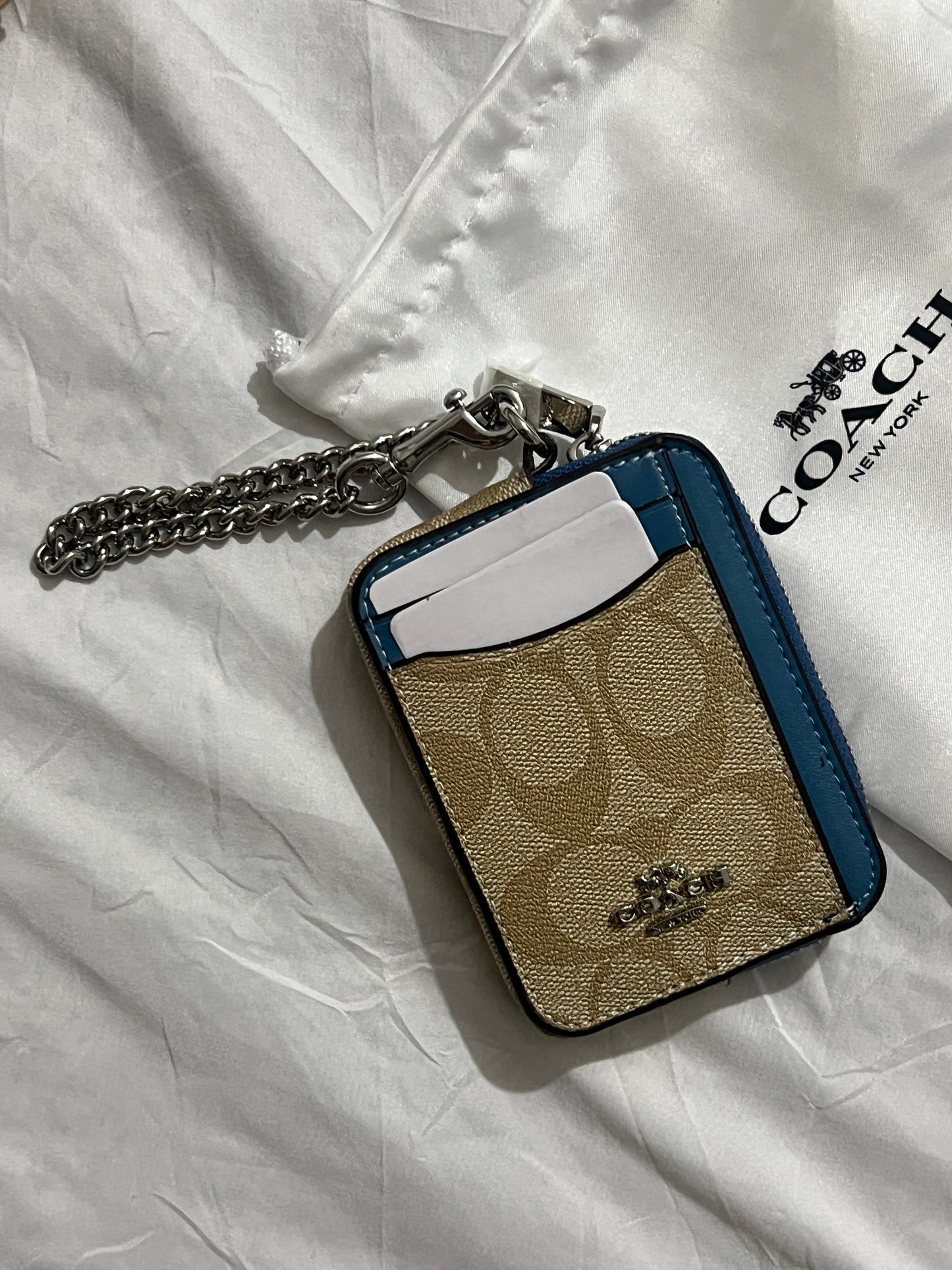 Coach Signature Canvas with Blue Trim
