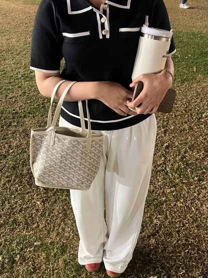 Goyard Tote Bag - White (Medium with Pouch)