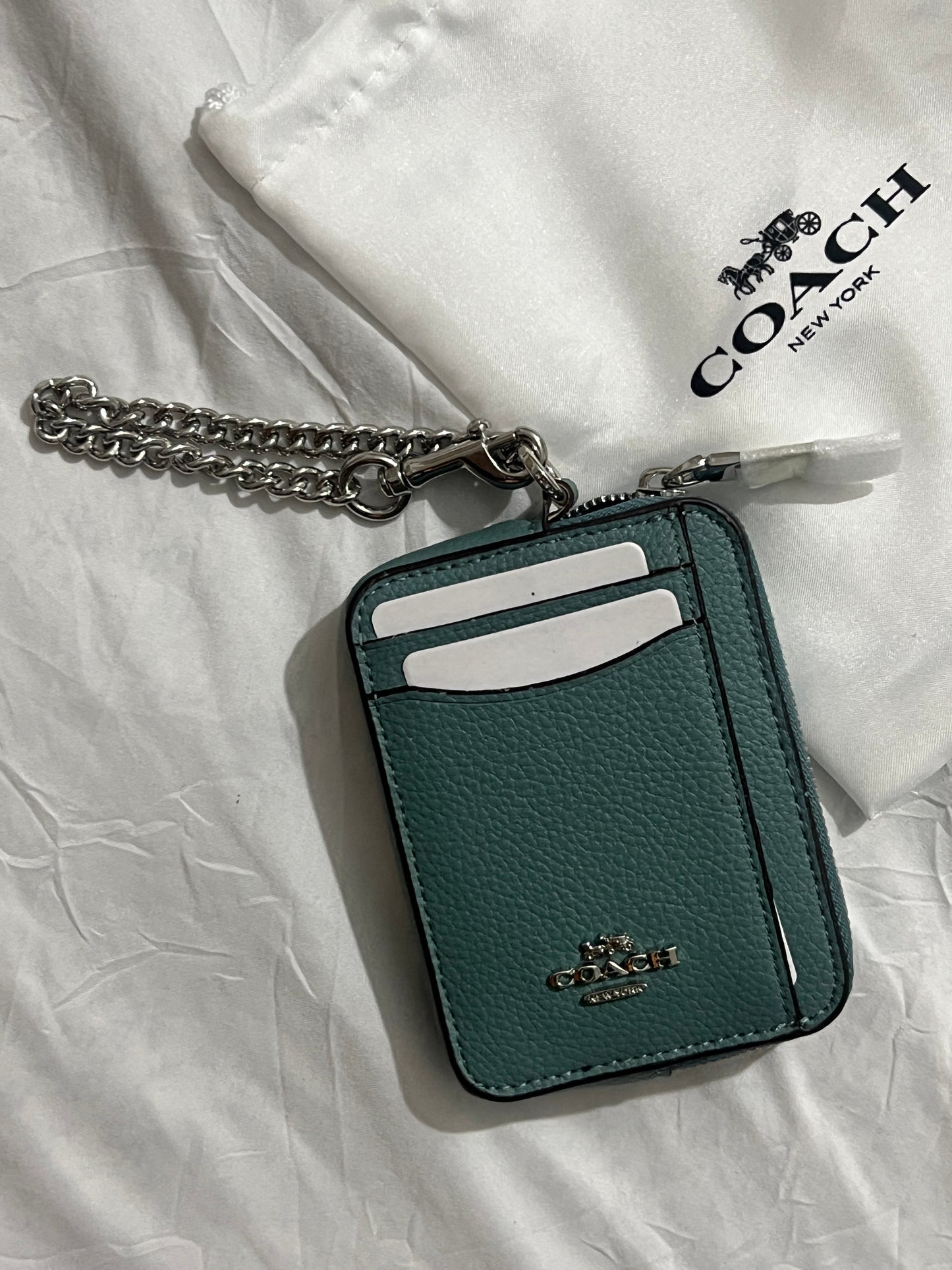 Coach Zip Card Case in blue
