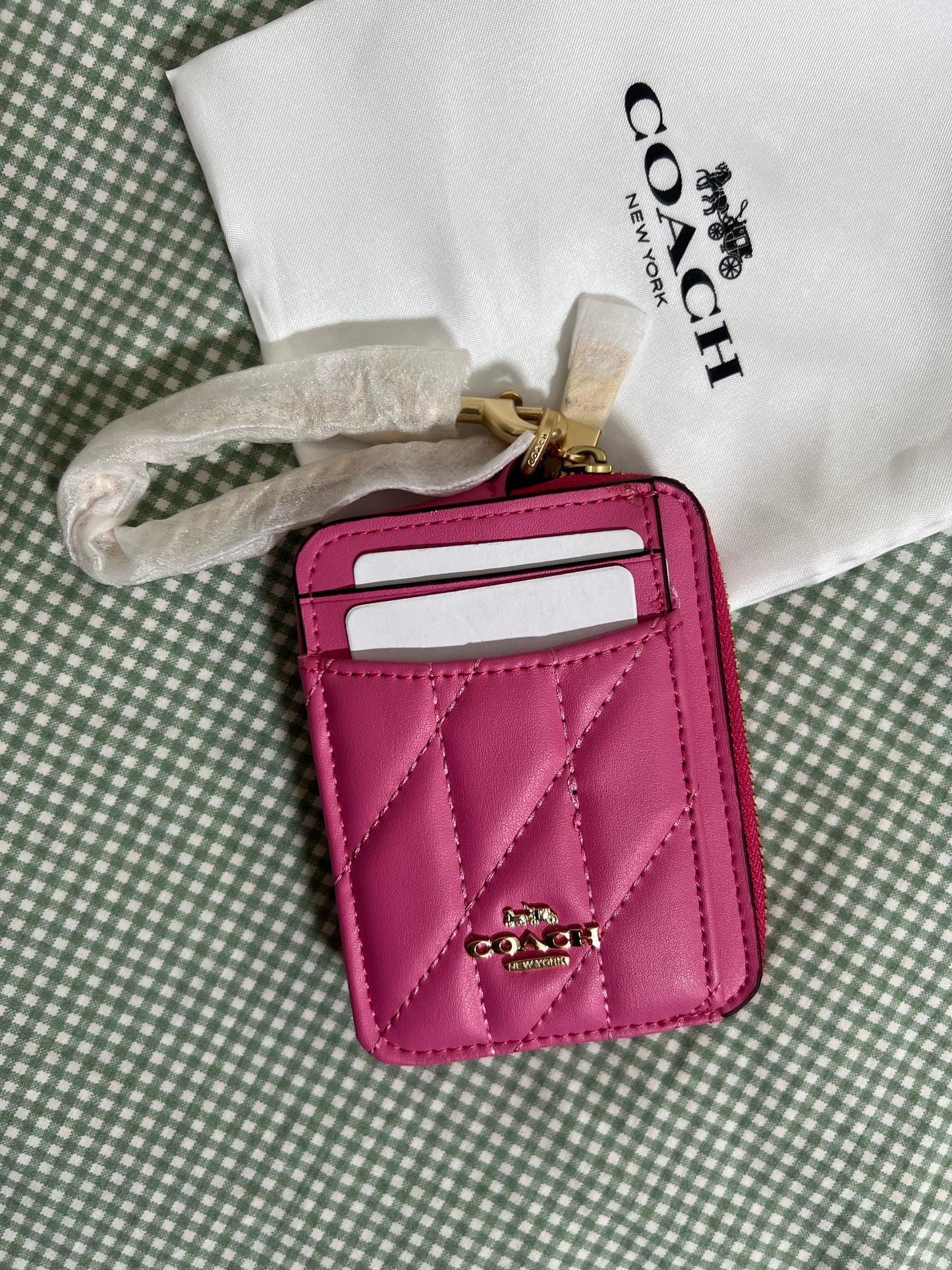 Coach Zip Card Case in Pink