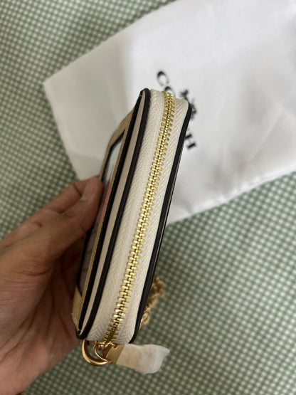 Coach Zip Card Case in Signature Canvas with Heart Print