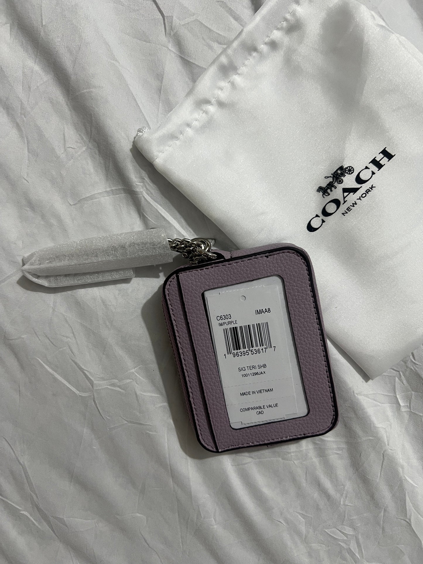 Coach Zip Card Case in lilac