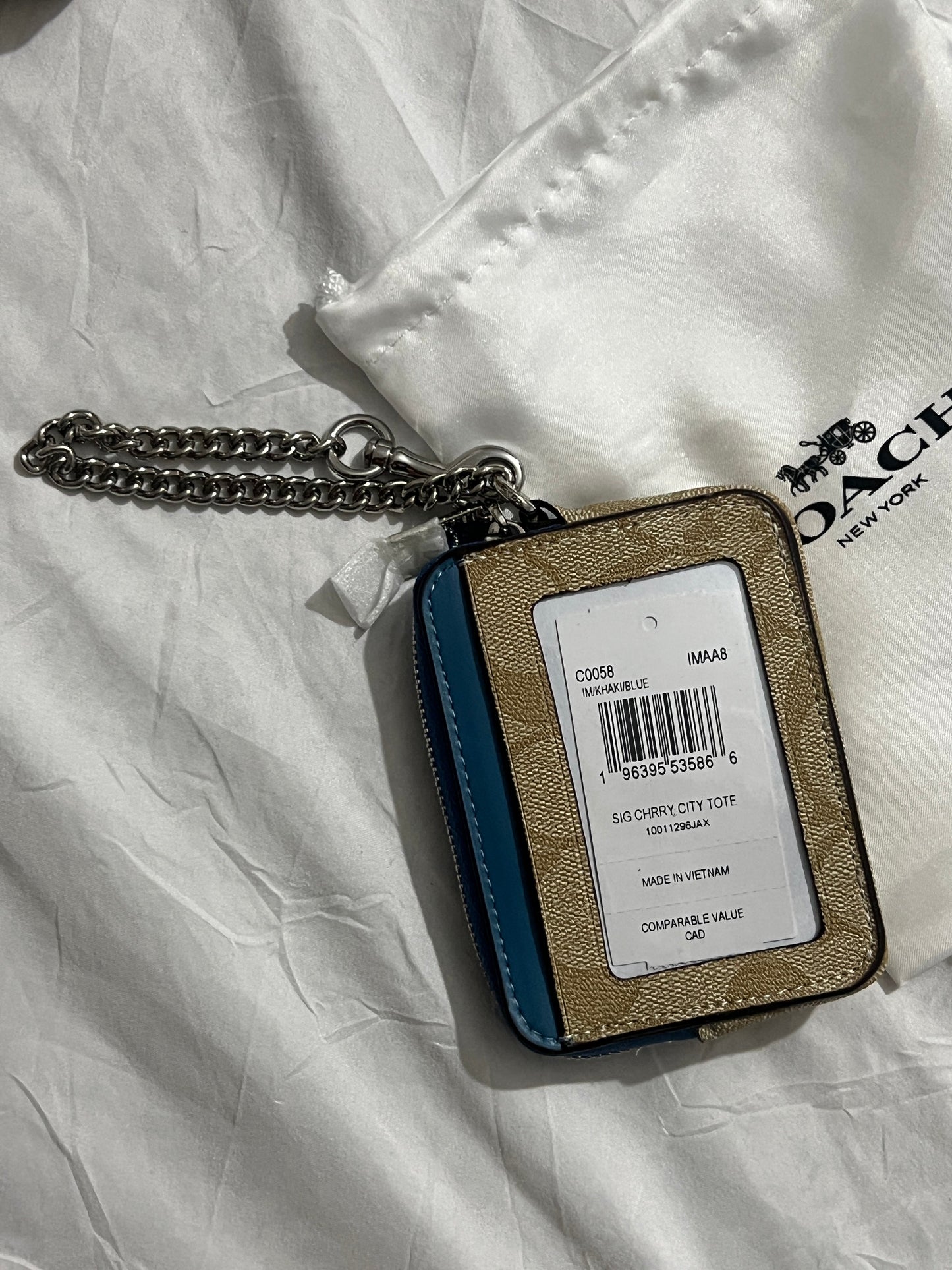 Coach Signature Canvas with Blue Trim