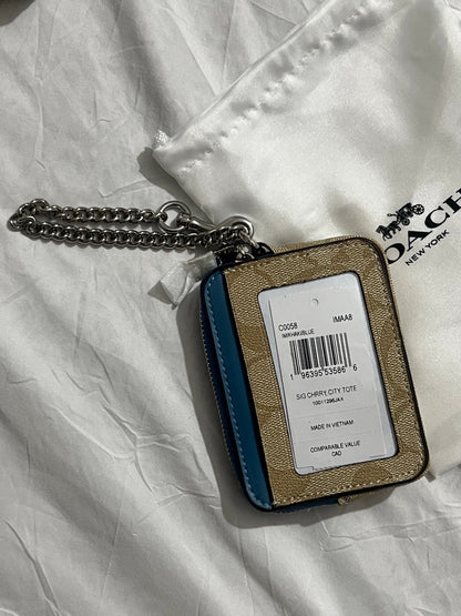 Coach Signature Canvas with Blue Trim