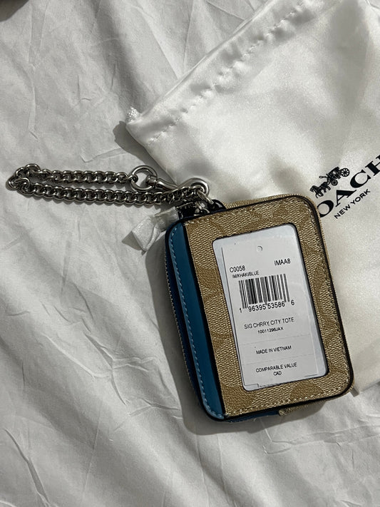 Coach Signature Canvas with Blue Trim