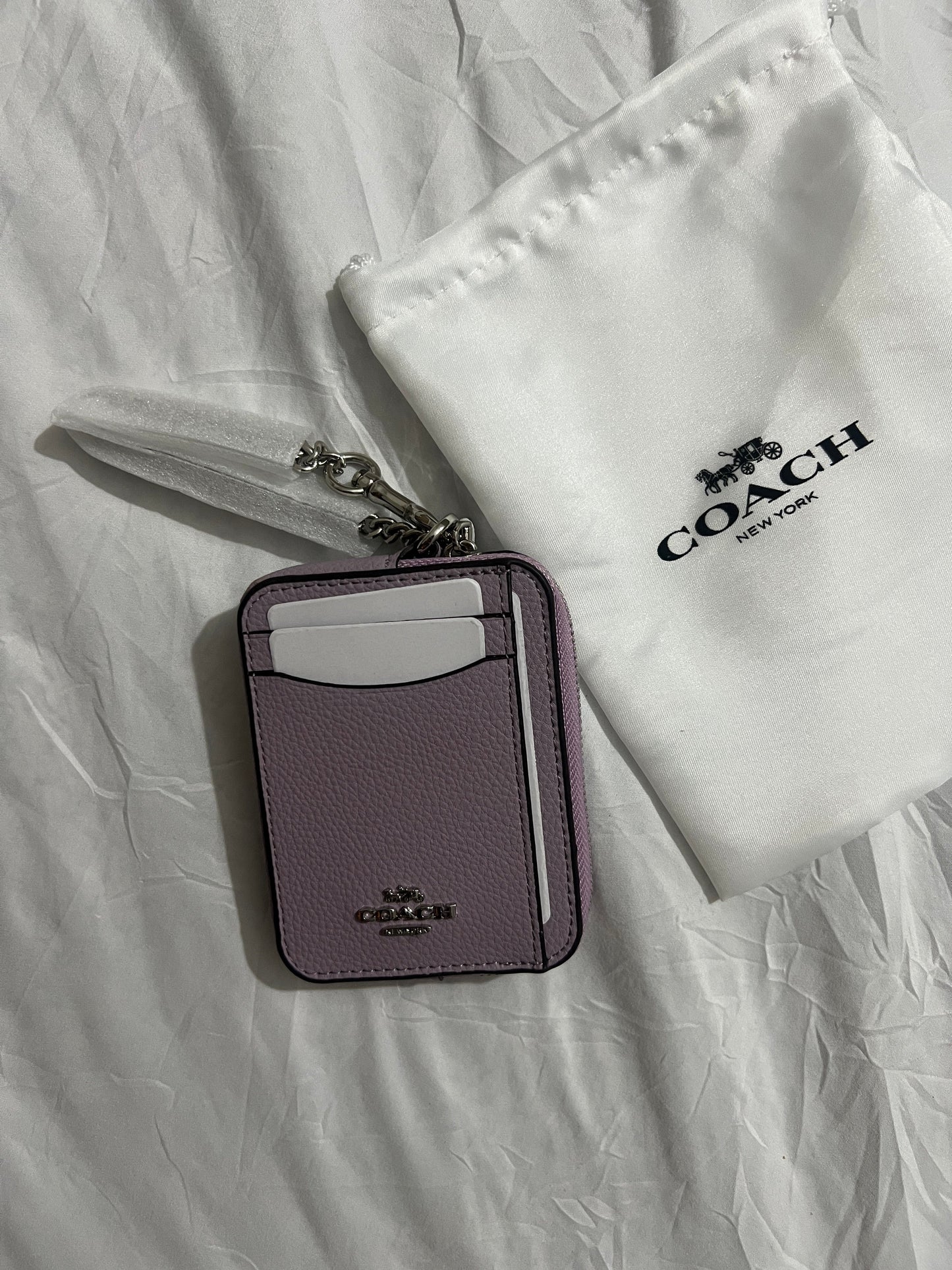 Coach Zip Card Case in lilac
