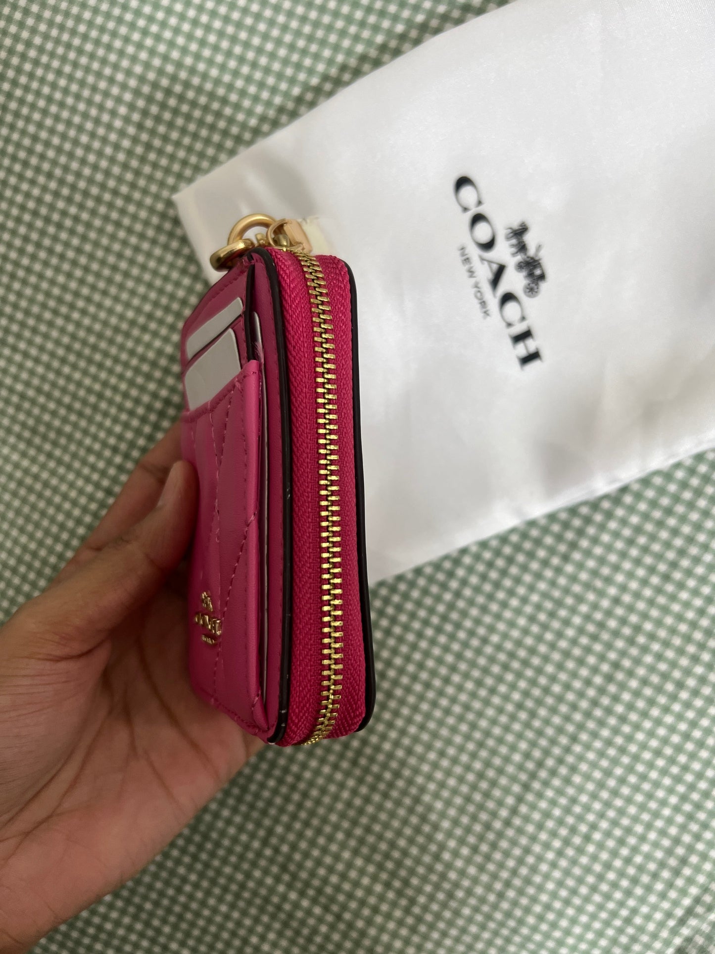 Coach Zip Card Case in Pink