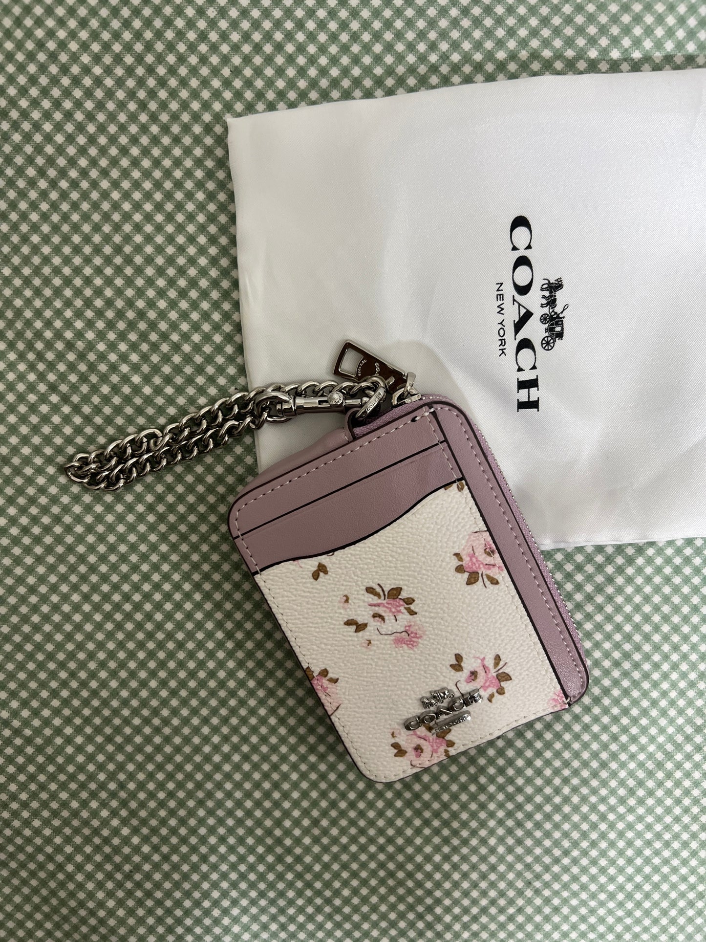 Coach Zip Card Case in floral Print