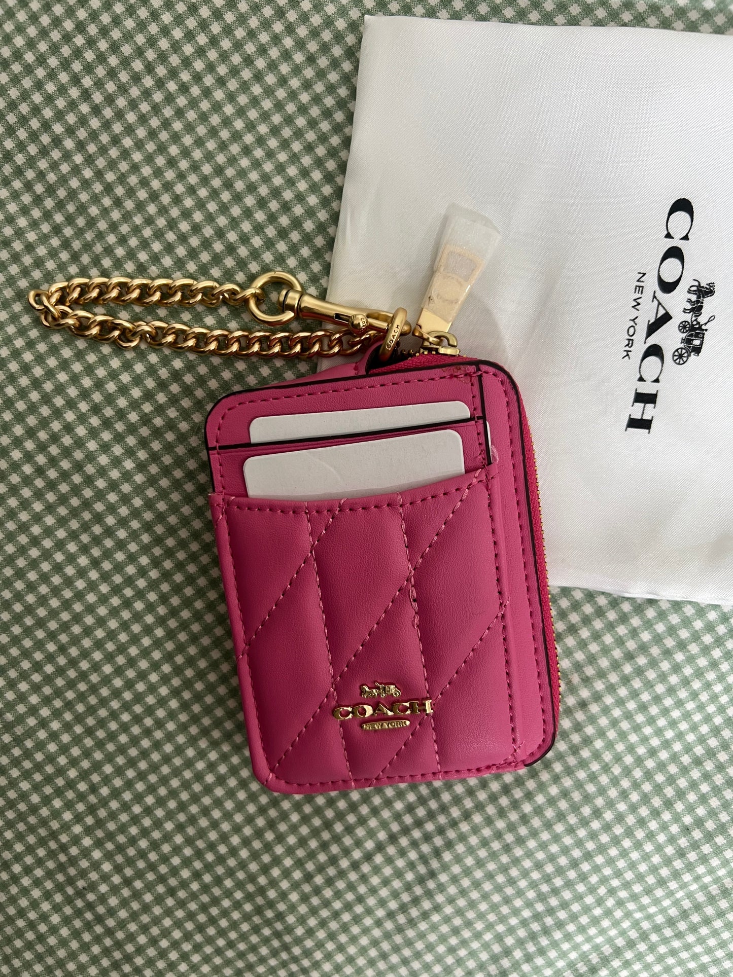 Coach Zip Card Case in Pink