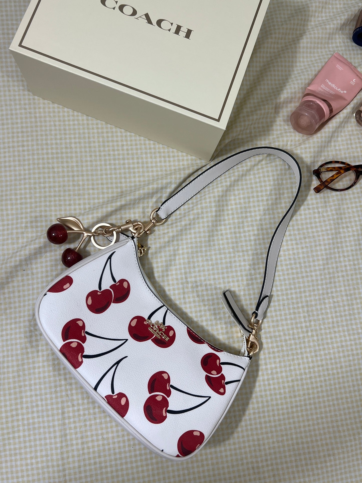 Coach Teri Shoulder Bag (with Box, Charm and  long strap)