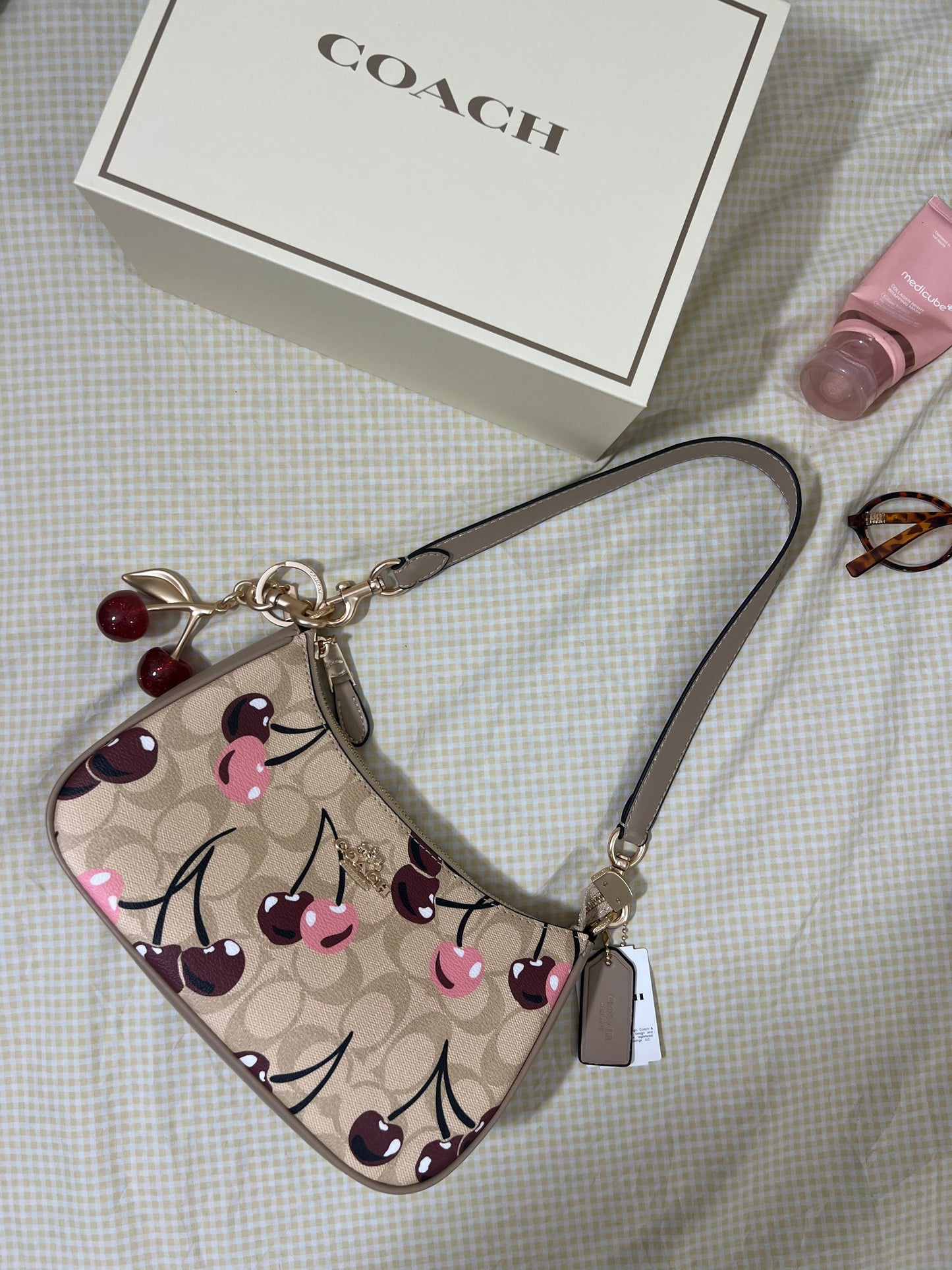 Coach Teri Shoulder Bag (with Box, Charm and  long strap)