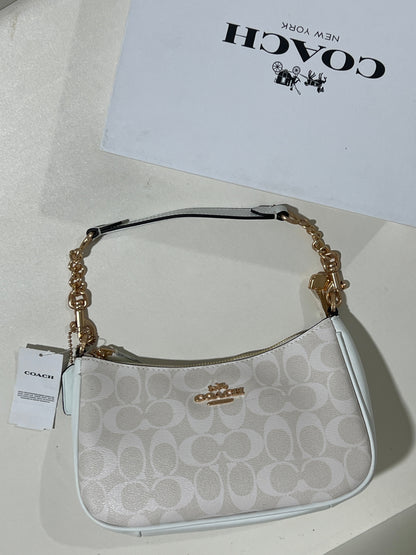 Coach Teri  white Shoulder Bag (with Box and long strap)
