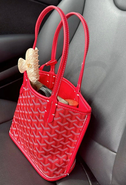 Goyard Tote Bag - Red  (Medium with Pouch)