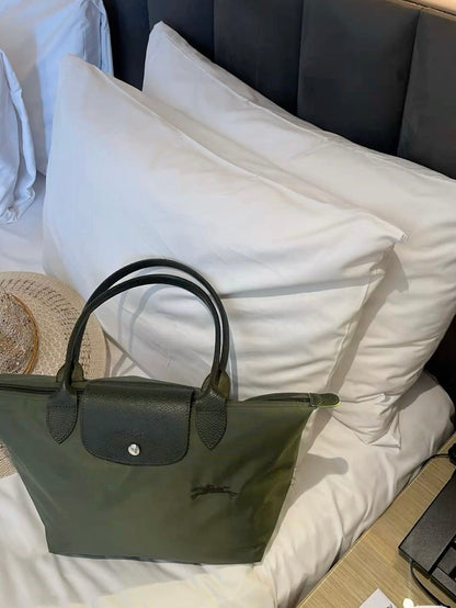 Longchamp Tote MEDIUM - Olive Green (WITH BRAND LOGO)