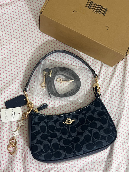 Coach Teri Shoulder Bag (with Box, Charm and  long strap)
