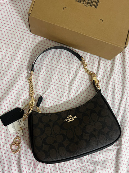 Coach Teri Shoulder Bag (with Box, Charm and  long strap)