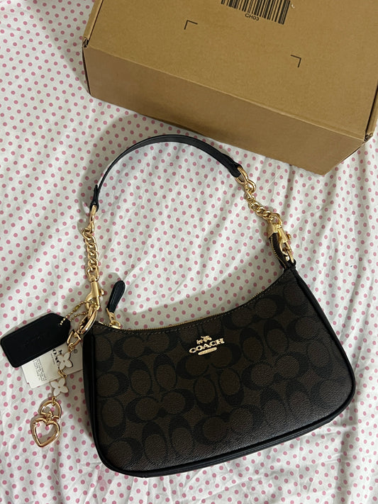 Coach Teri Shoulder Bag (with Box, Charm and  long strap)