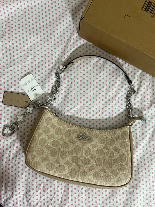 Coach Teri Shoulder Bag (with Box, Charm and  long strap)