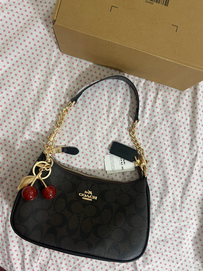 Coach Teri Shoulder Bag (with Box, Charm and  long strap)