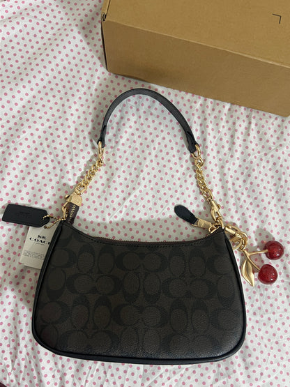 Coach Teri Shoulder Bag (with Box, Charm and  long strap)