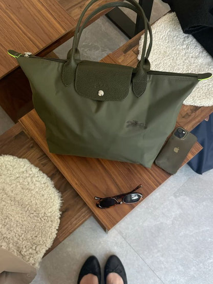 Longchamp Tote MEDIUM - Olive Green (WITH BRAND LOGO)