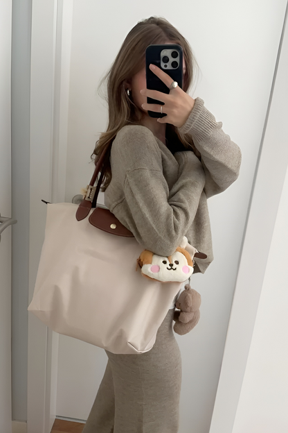 Longchamp Tote LARGE - Paper White (WITH BRAND LOGO)