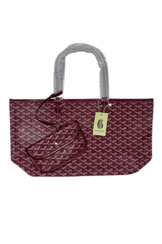 Goyard Tote Bag – Burgundy (Large With Pouch)