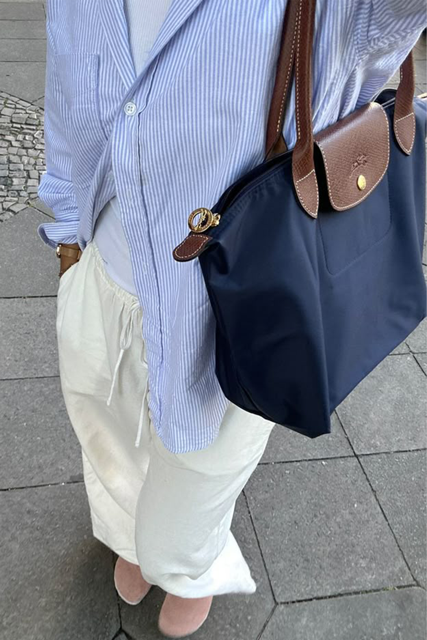 Longchamp Tote MEDIUM - Blue (WITH BRAND LOGO)